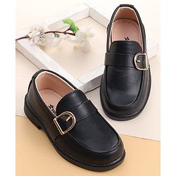 Cute Walk by Babyhug Slip On Solid Coloured Loafers - Black