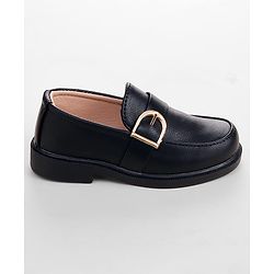 Cute Walk by Babyhug Slip On Solid Coloured Loafers - Black