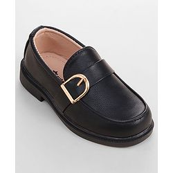 Cute Walk by Babyhug Slip On Solid Coloured Loafers - Black