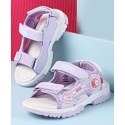 Cute Walk by Babyhug Velcro Closure Sandals with Text Print - Purple