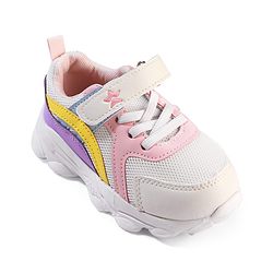 Cute Walk by Babyhug Velcro Closure Colour Block Casual Shoes With Lace Detailing - Pink
