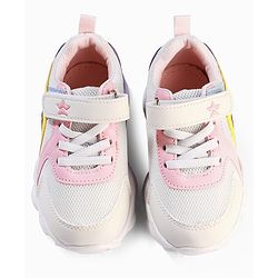Cute Walk by Babyhug Velcro Closure Colour Block Casual Shoes With Lace Detailing - Pink