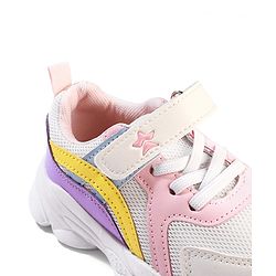 Cute Walk by Babyhug Velcro Closure Colour Block Casual Shoes With Lace Detailing - Pink