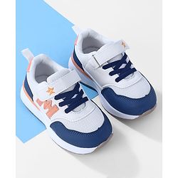 Cute Walk by Babyhug Velcro Closure Sneaker With Lace Detailing - White