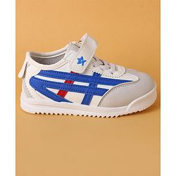 Cute Walk by Babyhug Velcro Closure Sneakers with Stripes - White