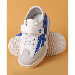 Cute Walk by Babyhug Velcro Closure Sneakers with Stripes - White