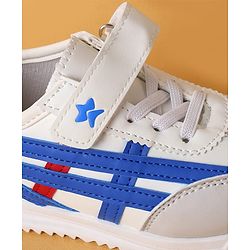 Cute Walk by Babyhug Velcro Closure Sneakers with Stripes - White