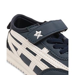 Cute Walk by Babyhug Velcro Closure Sneakers with Stripes - White