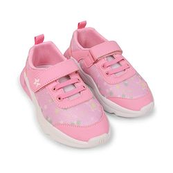 Cute Walk by Babyhug Velcro Closure Sneaker Shoes With Star Print - Pink