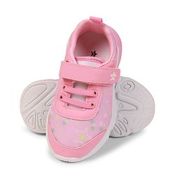 Cute Walk by Babyhug Velcro Closure Sneaker Shoes With Star Print - Pink