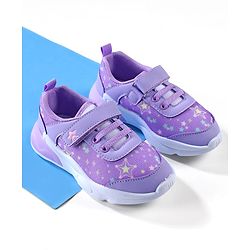 Cute Walk by Babyhug Velcro Closure Sneaker Shoes With Star Print - Pink