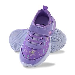 Cute Walk by Babyhug Velcro Closure Sneaker Shoes With Star Print - Pink