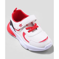 Cute Walk by Babyhug Sneaker Shoes with Velcro Closure - Red & White
