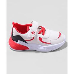 Cute Walk by Babyhug Sneaker Shoes with Velcro Closure - Red & White