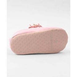 Cute Walk by Babyhug Slip On Booties with Floral Applique - Red