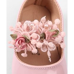 Cute Walk by Babyhug Slip On Booties with Floral Applique - Red
