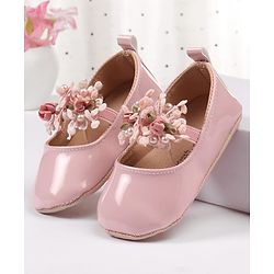 Cute Walk by Babyhug Slip On Booties with Floral Applique - Red
