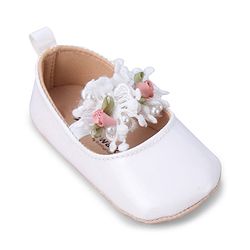 Cute Walk by Babyhug Slip On Booties with Floral Applique - Red