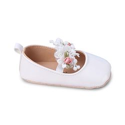 Cute Walk by Babyhug Slip On Booties with Floral Applique - Red