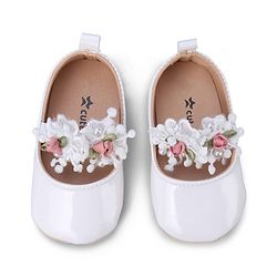 Cute Walk by Babyhug Slip On Booties with Floral Applique - Red