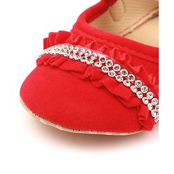 Cute Walk by Babyhug Velcro Closure Booties With Frills & Embellishments - Pink
