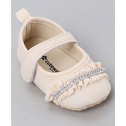Cute Walk by Babyhug Velcro Closure Booties With Frills & Embellishments - Pink