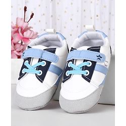 Cute Walk by Babyhug Booties with Velcro Closure & Lace Detailing - White & Pink