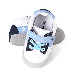 Cute Walk by Babyhug Booties with Velcro Closure & Lace Detailing - White & Pink