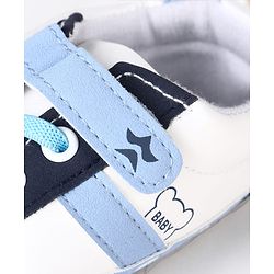 Cute Walk by Babyhug Booties with Velcro Closure & Lace Detailing - White & Pink