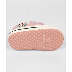 Cute Walk by Babyhug Velcro Closure Booties With Bee Embroidery - Pink