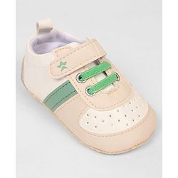 Cute Walk by Babyhug Booties with Velcro Closure & Tape Detailing - Beige