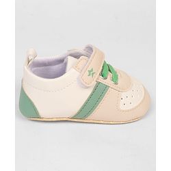 Cute Walk by Babyhug Booties with Velcro Closure & Tape Detailing - Beige