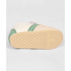Cute Walk by Babyhug Booties with Velcro Closure & Tape Detailing - Beige