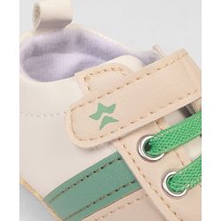 Cute Walk by Babyhug Booties with Velcro Closure & Tape Detailing - Beige