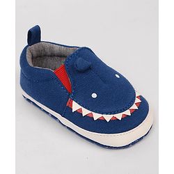 Cute Walk by Babyhug Slip On Booties with Shark Design - Navy Blue