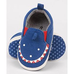 Cute Walk by Babyhug Slip On Booties with Shark Design - Navy Blue