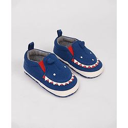 Cute Walk by Babyhug Slip On Booties with Shark Design - Navy Blue