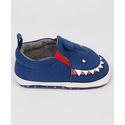 Cute Walk by Babyhug Slip On Booties with Shark Design - Navy Blue