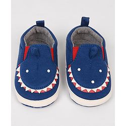 Cute Walk by Babyhug Slip On Booties with Shark Design - Navy Blue