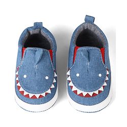 Cute Walk by Babyhug Slip On Booties with Shark Design - Navy Blue
