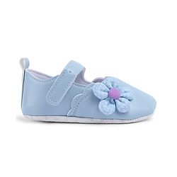 Cute Walk by Babyhug Velcro Closure Booties With Floral Applique - Blue