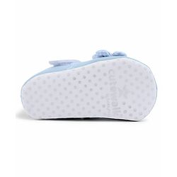 Cute Walk by Babyhug Velcro Closure Booties With Floral Applique - Blue