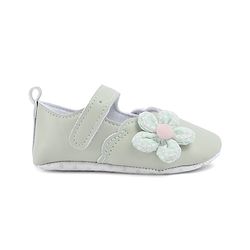 Cute Walk by Babyhug Velcro Closure Booties With Floral Applique - Blue