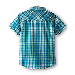 Babyhug Cotton Woven Half Sleeves Checkered Shirt - Teal Blue
