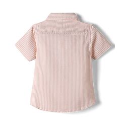 Babyhug Cotton Woven Half Sleeves Striped Shirt - Peach