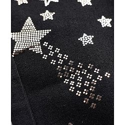 Babyhug Denim Full Length Washed Jeans With Stretch & Star Foil Print - Black
