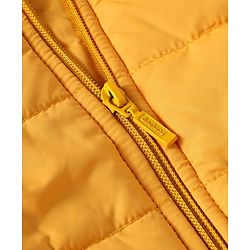 Babyhug Woven Sleeveless Solid Color Padded Hooded Jacket - Olive Green