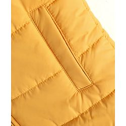 Babyhug Woven Sleeveless Solid Padded Hooded Jacket - Yellow