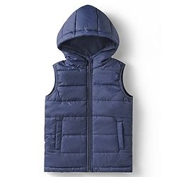 Babyhug Woven Sleeveless Solid Color Padded Hooded Jacket - Olive Green