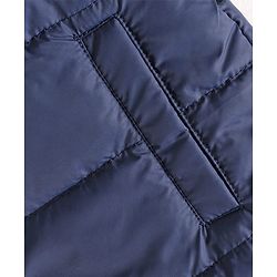 Babyhug Woven Sleeveless Solid Color Padded Hooded Jacket - Olive Green